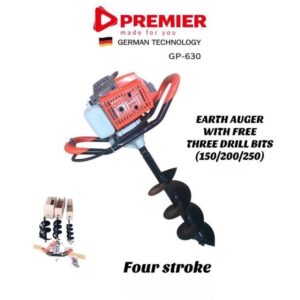 Premier Earth Auger With Free Drill Bits Fence Hole Digger 4 Stroke Petrol Engine