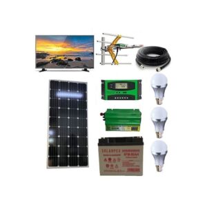 Sunlight Solar 100Watts Solar Panel Full KIT + 80 AH Solar Battery+300 W Solar Power Inverter + 10Ah Solar Charge Controller + 24" DC TV+ Aerial+3 DC Bulb