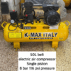 50 Liters belt electric air compressor single piston 8bar 116 psi pressure