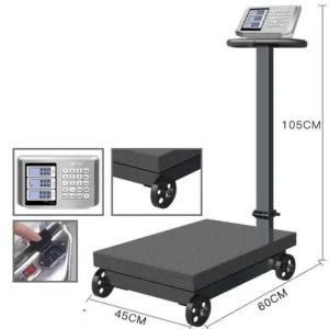 600kg Digital Platform Weighing Scales with Guard and Wheels