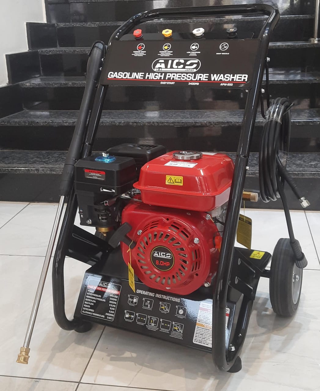AICO 3400PSI .6.5HP HIGH PRESSURE GASOLINE WASH MACHINE.HIGH PRESSURE WASHER.